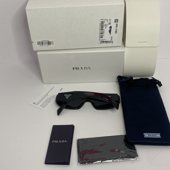 100%- Authentic- 💯- New - PRADA Sexy Men SPR 17W Black Sunglasses - Picture 12 of 13